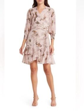 AllSaints Ari Peggy Floral Print Wrap Dress in Dusty Pink
L21